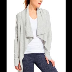 XXS Athleta Studio Wrap Sweater - Light Gray